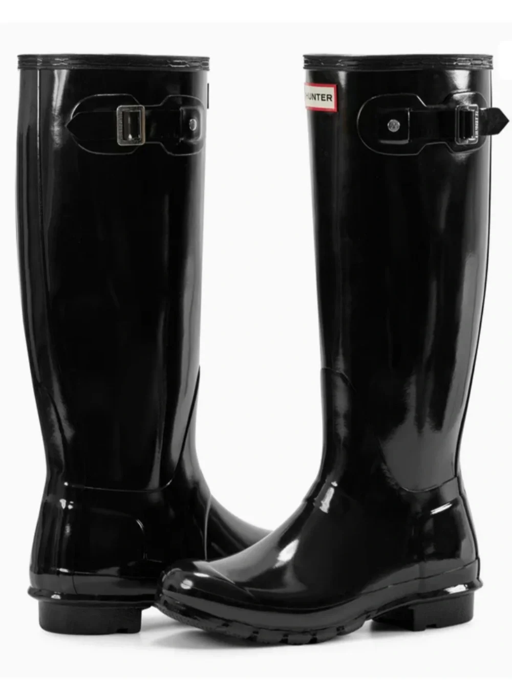 Hunter Women's Original Tall Gloss Rain Boots Black Size 7